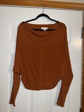 Rust Orange/Brown Women's Boatneck Sweater